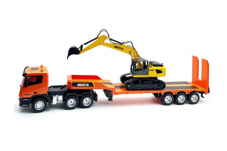Huina 1319 - Trailer si Excavator metalic cu radiocomanda 1:24 2.4GHz