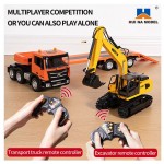 Huina 1319 - Trailer si Excavator metalic cu radiocomanda 1:24 2.4GHz