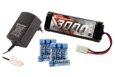 Acumulator 3000 mA/h 7,2V Ni-MH si Incarcator rapid 1 A/h Robitronic