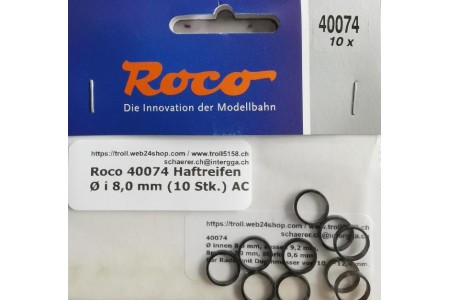 Inele cauciuc aderenta pentru vagoane 10.3X12.4mm 40074 Roco HO