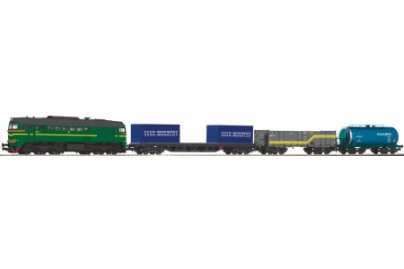 Start Set tren electric PIKO Locomotivă M62 Diesel si 3 vagoane de marfa, HO