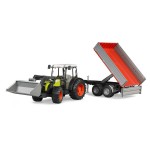 Tractor Claas Nectis 267F cu incarcator frontal si remorca BRUDER 02112