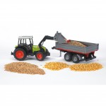 Tractor Claas Nectis 267F cu incarcator frontal si remorca BRUDER 02112