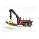 Remorca cu macara de incarcare si 4 butuci Bruder  02252