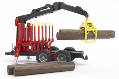 Remorca cu macara de incarcare si 4 butuci Bruder  02252