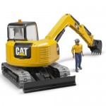 Excavator CAT Minibagger cu figurina Bruder 02466