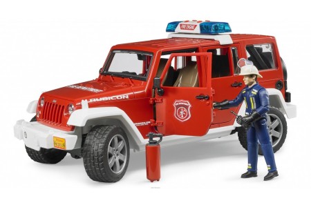 Masina de pompieri Jeep Wrangler Rubicon cu pompier BRUDER 02528