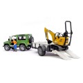 Masina cu remorca si micro excavator JCB BRUDER 02593