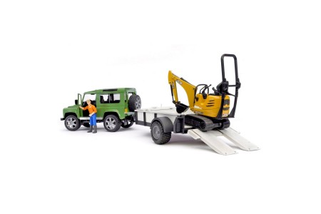 Masina cu remorca si micro excavator JCB BRUDER 02593