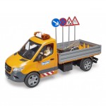 Mercedes Benz Sprinter basculabil cu girofar, sofer si accesorii, BRUDER 02677