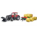 Tractor Case IH Optum 300 CVX cu remorca de transport baloti...