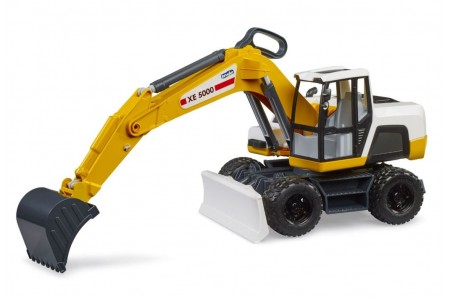 Excavator de constructii XE 5000 alb cu galben Bruder 03413