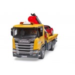 Camion de tractare Scania Super 560 R cu autoturism, Bruder 03552 Camion de tractare Scania Super 560 R cu autoturism, Bruder 03552
