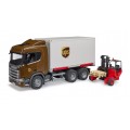 Camion Scania UPS cu stivuitor, Bruder 03582