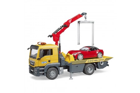 Camion platforma MAN TGS cu macara BRUDER 03750 Camion platforma MAN TGS cu macara BRUDER 03750