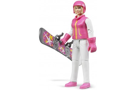 Figurina femeie cu snowboard accesorii Bruder 60420 Figurina femeie cu snowboard accesorii Bruder 60420