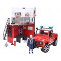 Sectie de pompieri cu Land Rover Defender si pompier BRUDER ...