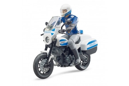 Motocicleta de politie Ducati Scrambler cu motociclist, BRUDER 62731 Motocicleta de politie Ducati Scrambler cu motociclist, BRUDER 62731