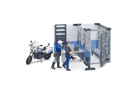 Set sectie de politie cu motocicleta BRUDER 62732 Set sectie de politie cu motocicleta BRUDER 62732