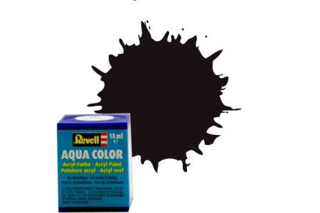 36302 Black saten - Vopsea semilucioasa acrilica Revell 18 ml