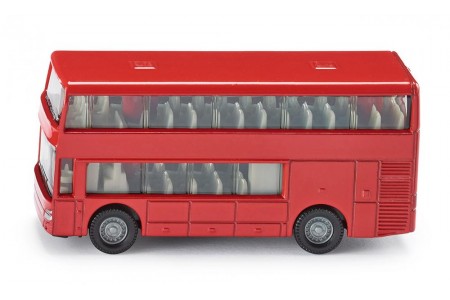 Autobuz cu etaj rosu metalic SIKU metal 8,5 cm