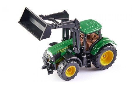 Tractor John Deere cu cupa, metalic SIKU metal 9,2 cm