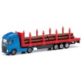 Camion VOLVO cu trailer de transportat lemne, Siku metal 1:8...