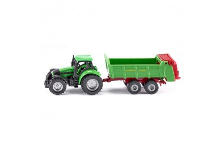 Tractor Deutz Fahr cu remorca metalic SIKU 18 cm