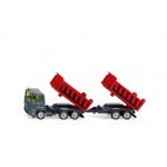 Camion basculanta cu remorca, SIKU metal 18 cm 