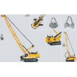Macara pe senile cu cablu Liebherr Siku metal, scara 1:87