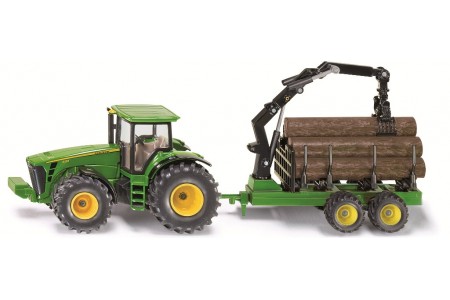 Tractor John Deere 8430 cu remorca forestier 1:50 Siku metal