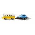 Bus metalic VW T1 Beetle cu trailer si VW Broasca clasic, Si...