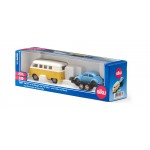 Bus metalic VW T1 Beetle cu trailer si VW Broasca clasic, Siku 1:50
