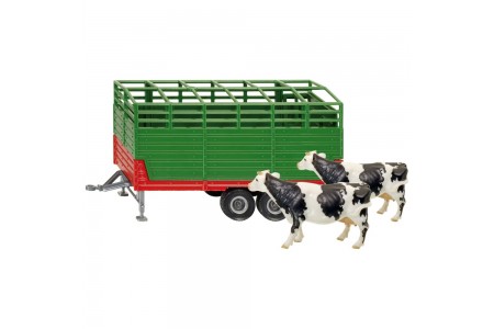 Remorca transport animale, verde 1:32 Siku