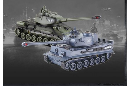 Tancuri de lupta cu infrarosu Russian T-34 and German Tiger 1/28