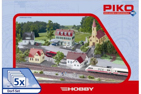 Dorf set PIKO - Set case 5 buc 1:87 HO